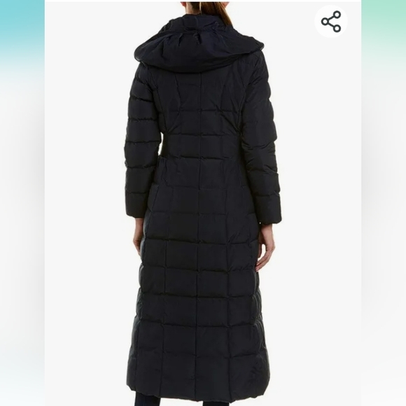 Cole Haan long down filled zip front coat - Picture 3 of 5